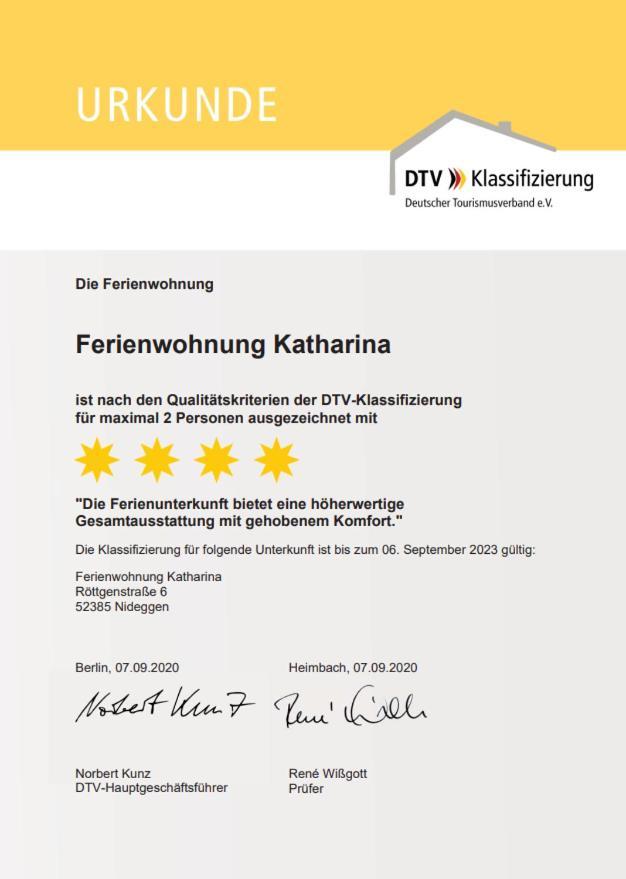 Ferienwohnung Katharina 4 Sterne Laut Dtv Wallbox 11Kw Nideggen Exterior foto